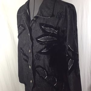 Step In Style Embellished Black Denim Jacket